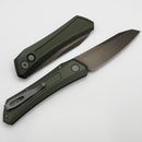 Pro-Tech Oligarch Green Aluminum Handle w/ Smoky Gray DLC MagnaCut DS121-Green