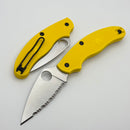 Spyderco UK Penknife Salt Yellow FRN & Serrated MagnaCut Slip Joint Non Locking C94SYL