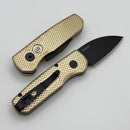 Pro-Tech Runt 5 w/ Albronze Handle w/ Black Lip Pearl Button & DLC Wharncliffe MagnaCut R5313