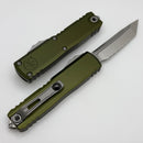 Microtech UTX-85 Gen IV w/ OD Green Handle & Stonewash Full Serrated T/E M390MK 12334-12OD