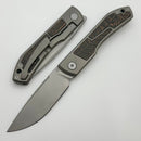 Uldanov Custom Knives Sierra w/ Milled Titanium/Copper Snakeskin Carbon Fiber Inlays & MagnaCut Front Flipper