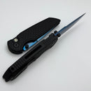 Pro-Tech TR-3 Integrity Manual Black Relic Aluminum Handles w/ Sapphire Blue PVD S35 INT106-SB