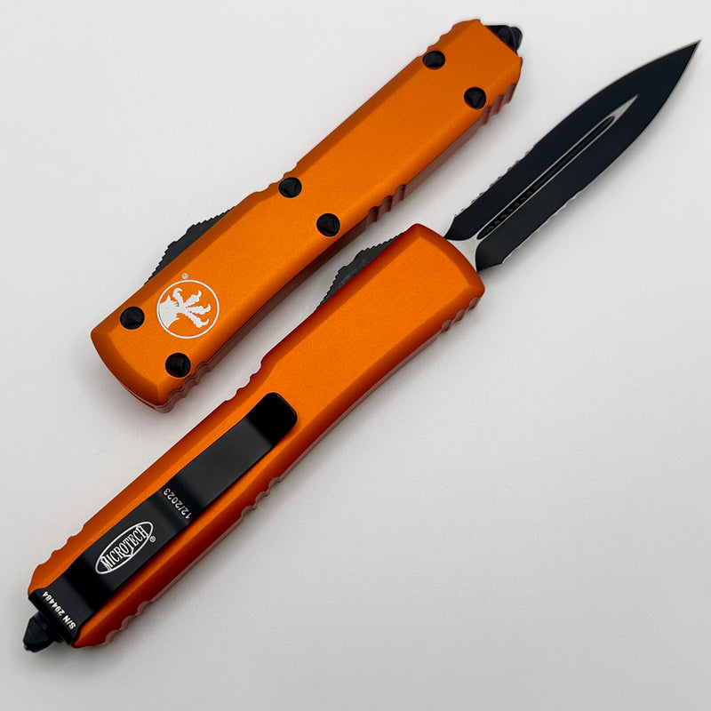 Microtech Ultratech D/E Black Partial Serrated & Orange 122-2OR