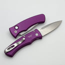 Pro-Tech Duke Purple Handle w/ White Pearl Button & Machine Finish MagnaCut