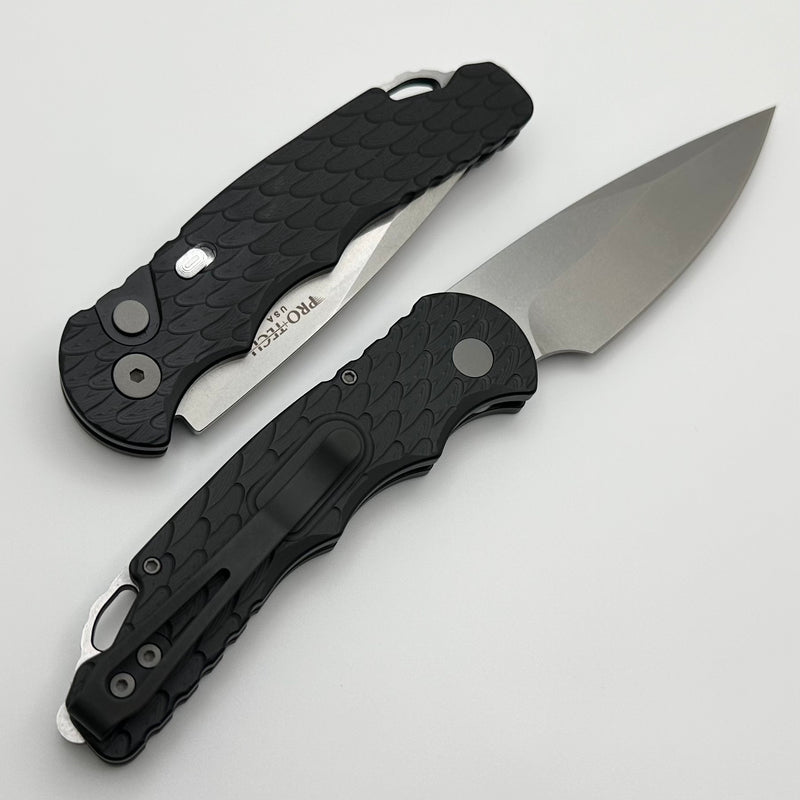 Pro-Tech TR-5 Black Feather Textured Handle w/ Stonewash S35VN T505-F