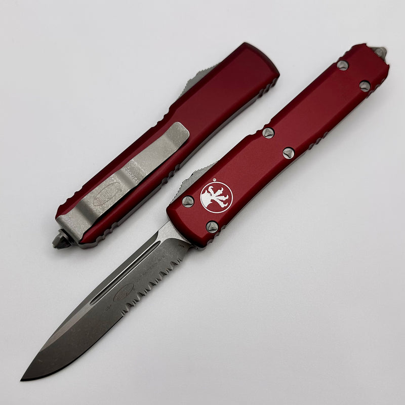 Microtech Ultratech Single Edge Apocalyptic Partial Serrated & Merlot 121-11APMR