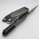 Poikilo Blade Task Cyberkuza S1 Stonewash Titanium Handles w/ Pearlescent Stonewash M398 Pattern A