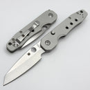 Spyderco Smock Satin Cruwear w/ Blasted Finish Aluminum Handles C240ALCWP Distributor Exclusive