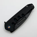 Medford Praetorian Swift FL Framelock w/ PVD Drop Point S45VN & Black Aluminum Handle w/ PVD Spring & Flamed Hardware/Clip