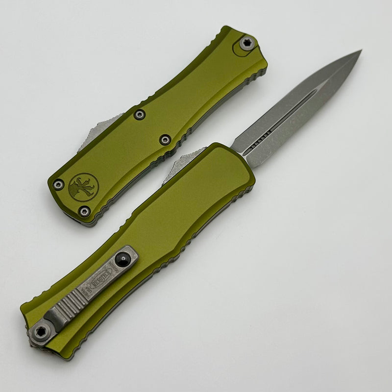 Microtech Knives Mini Hera Apocalyptic Double Edge M390MK w/ OD Green Handle 1702M-10APOD