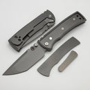 Chaves Knives Redencion 229 w/ Stonewash Titanium Integral Handle w/ Magnetic Ti Inlays & Stonewash Tanto M390