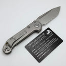 Microtech Knives LUDT Gen III Slab Side Titanium Handles w/ Partial Serrated Stonewash Tanto & Bronze Accents 1136-11MS1