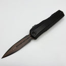 Microtech Marfione Select Cypher II Black w/ Tritium Inlaid Button & D/E Baker Forge Copper-Mai 1242-16MS3