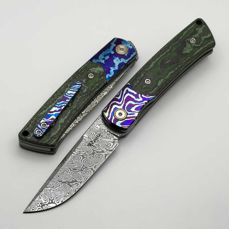 Reate Knives Tribute w/ MokuTi Bolsters & Jungle Wear Fat Carbon w/ Damasteel