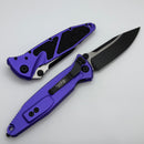Microtech Socom Elite Manual Black Single Edge w/ Purple Handles 160-1PU