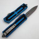 Microtech Scarab 2 Gen 3 D/E Apocalyptic Full Serrated w/ Blue Handle 1280-12APBL