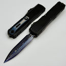 Microtech Marfione Select Ultratech ZBP D/E Blue Baker Forge IceStorm w/ Hefted Black Handle & Blue Accents 1122-16MS2