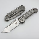 Microtech Knives LUDT Gen III Full Serrated Stonewash Tanto & Titanium Frag Handles w/ Bronze Accents 1136-12FRMS1