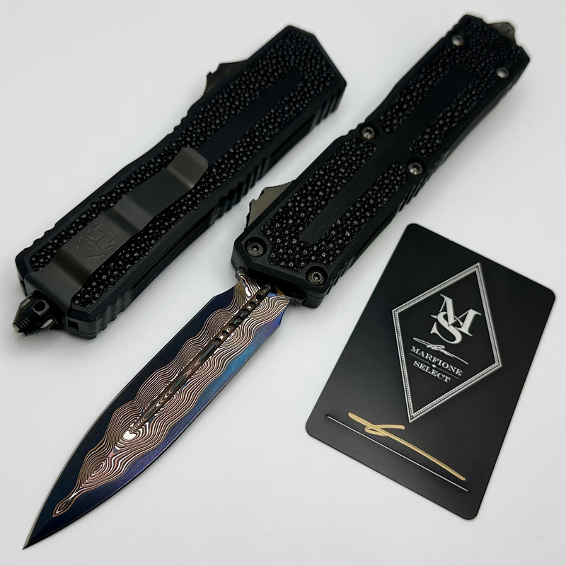 Microtech - Marfione Select Scarab 2 Gen 3 Blued Baker Forge D/E w/ Stingray Inlaid Handle 1280-16MS2