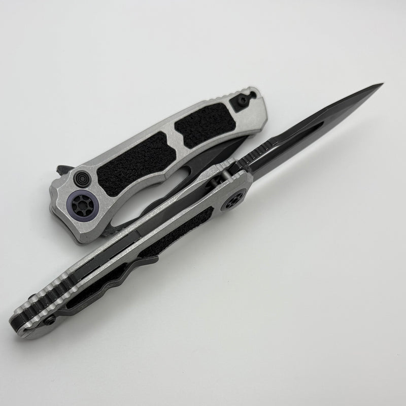 Heretic Knives Wraith V4 Blizzardworn Aluminum Handles & Battle Black