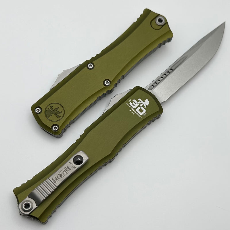 Microtech Knives Mini Hera 30th Anniversary Stonewash S/E M390MK w/ OD Green Handle 1703M-10OD30