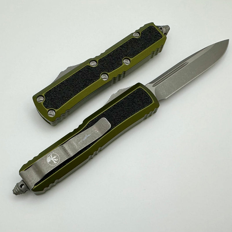 Microtech Daytona OD Green Handles w/ Apocalyptic S/E Signature Series 124-10APODS