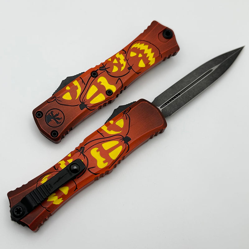 Microtech Knives Mini Hera Jack-o'-Lantern Halloween D/E M390MK Signature Series 1702M-1HWJLS