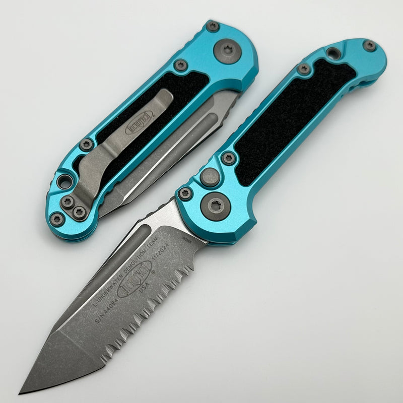 Microtech Knives LUDT Gen III Apocalyptic Full Serrated Tanto w/ Turquoise Handle 1136-12APTQ