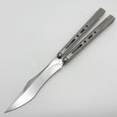 Poikilo Blade PM 3 Midtech Balisong w/ Crystal Titanium Handles & Polished M390 Blade Show Special