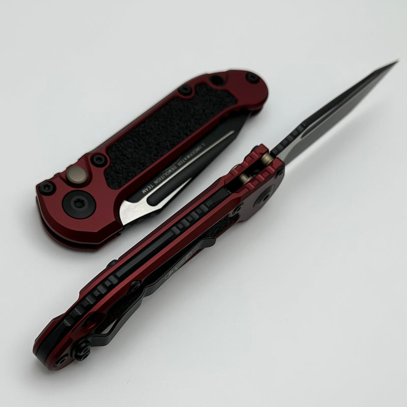 Microtech Knives LUDT Gen III Black Tanto w/ Merlot Handle 1136-1MR