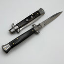 Frank B Italian Stiletto 9" w/ Dagger Single Edge Blade & Horn Handles