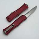 Microtech Knives Mini Hera Stonewash Single Edge M390MK w/ Merlot Handle 1703M-10MR