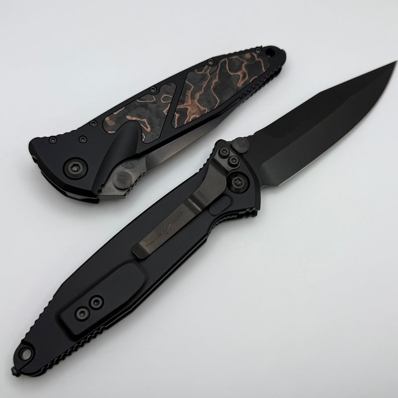 Microtech Socom Elite M/A DLC Spike Grind w/ Livewire Copper Carbon Inlays Signature Series NCB Exclusive
