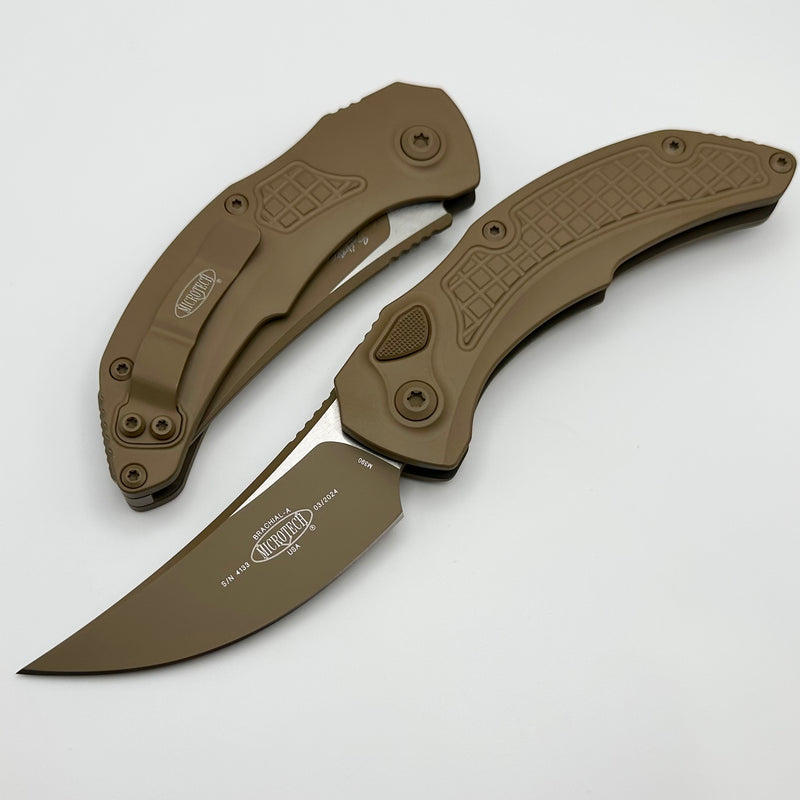 Microtech Knives & Bastinelli Brachial Cerakote Tan Standard 268A-1CTA