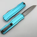 Microtech Cypher II S/E Stonewash Standard & Turquoise Handle 1241-10TQ