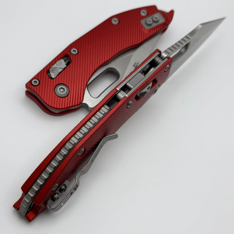 Microtech Knives Manual Stitch RAM LOK Fluted Red Aluminum & Partial Serrated M390MK 169RL-11FLRD