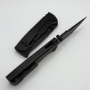 Chaves Knives Redencion 229 Satin Flats Black PVD w/ Titanium Integral Handle w/ Magnetic Ti Inlays & Tanto M390