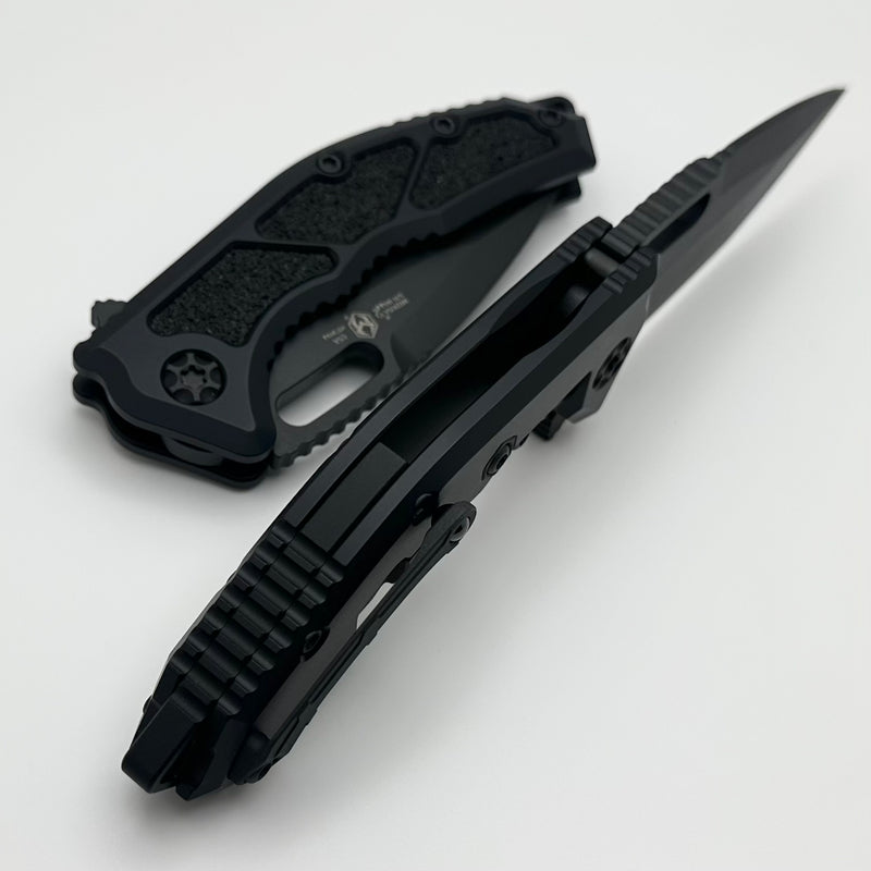 Heretic Knives Medusa Manual Black Tactical Aluminum Frame Lock w/ Grip Inlays & DLC MagnaCut H009-4A-T