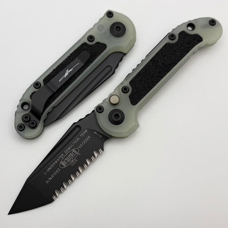 Microtech Knives LUDT Gen III Jade Green G-10 Handle w/ Black Full Ser