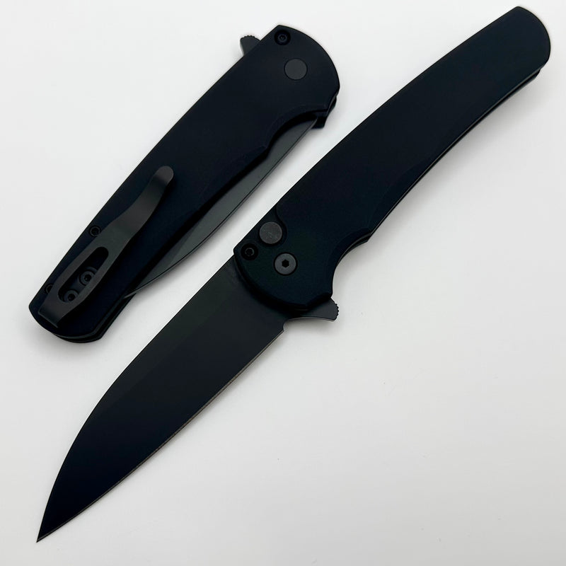 Pro-Tech Malibu Black Handle w/ Black Hardware & DLC MagnaCut Wharncliffe Blade 5303