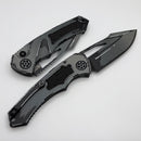 Heretic Knives Pariah M/A Button Lock Cel Shade Gray Aluminum Handles w/ MagnaCut & Tritium Inlaid Button H046-CS-GRY