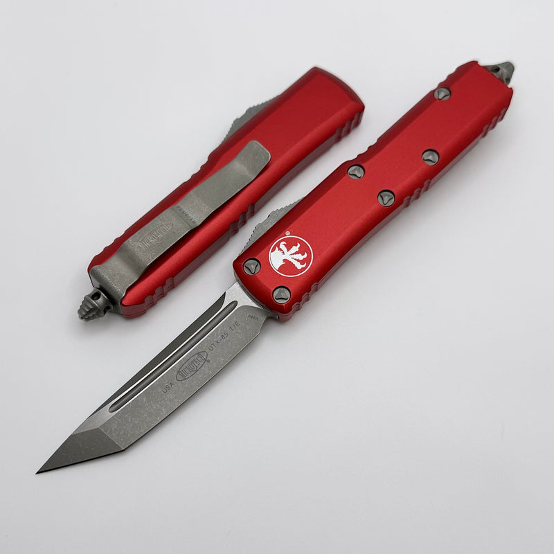 Microtech UTX-85 Tanto T/E Apocalyptic Standard & Red 233-10APRD