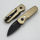 Pro-Tech Runt 5 w/ Albronze Handle w/ Black Lip Pearl Button & DLC Wharncliffe MagnaCut R5313