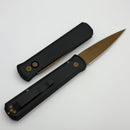 Pro-Tech Godfather Black Handle w/ Tan PVD Hardware & Tan PVD 154-CM Blade 921-Tan