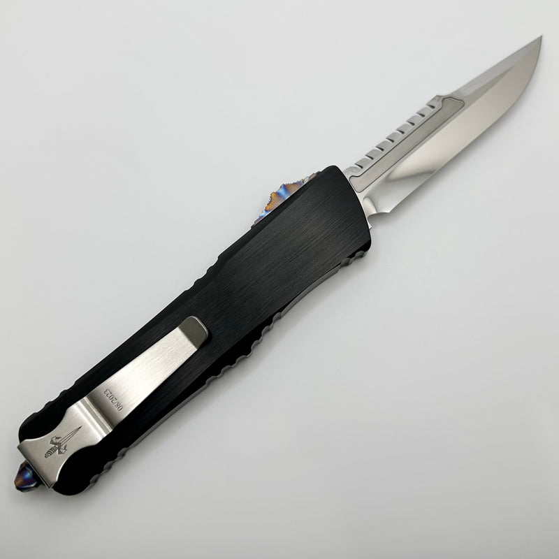 Marfione Custom Knives Combat Troodon Interceptor Mirror Polish w/ Hefted Black Handle & Flamed Hardware