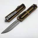 Microtech Scarab 2 Gen 3 Tan Handles w/ D/E-S Apocalyptic Full Serrated M390MK 1180-12APTA