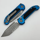 Microtech Knives LUDT Gen III Apocalyptic Partial Serrated Tanto w/ Blue Handle 1136-11APBL