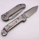 Microtech Marfione Select LUDT Gen III Slab Side Titanium Handles w/ Purple Accents & Stonewash Tanto 1136-10MS5