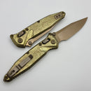 Microtech Socom Ram-Lok w/ Antique Gold Titanium Slab Handles & Bronze S/E M390MK 160RLS-13MS2