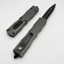 Microtech Dirac Delta Natural Clear w/ Double Full Serrated Black D/E 227-D3NC